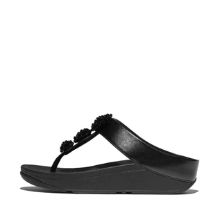 FITFLOP FINO BEADIE-BUTTON METALLIC รองเท้าแตะแบบหูหนีบผู้หญิง รุ่น IU1-565 สี BLACK