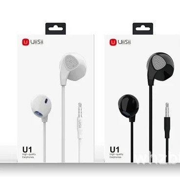 หูฟังแบบสอดหู UIISII U1 พร้อมไมค์ เบสหนัก สีดำ/ขาว