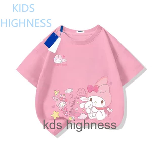 เสื้อผ้าเด็ก แฟชั่น sanrio kuromi mymelody ผ้าฝ้าย น่ารัก การ์ตูน เสื้อคอกลม เสื้อยืด ส่งเร็ว จัดส่งจากไทย