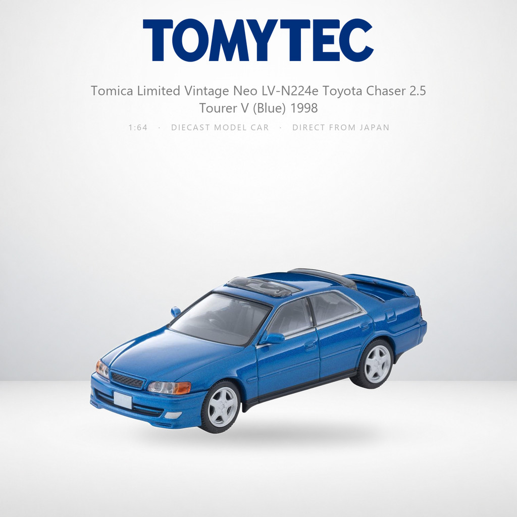 TOMYTEC Tomica Limited Vintage Neo 1/64 LV-N224e Toyota Chaser 2.5 Tourer V (Blue) 1998 Model Finish