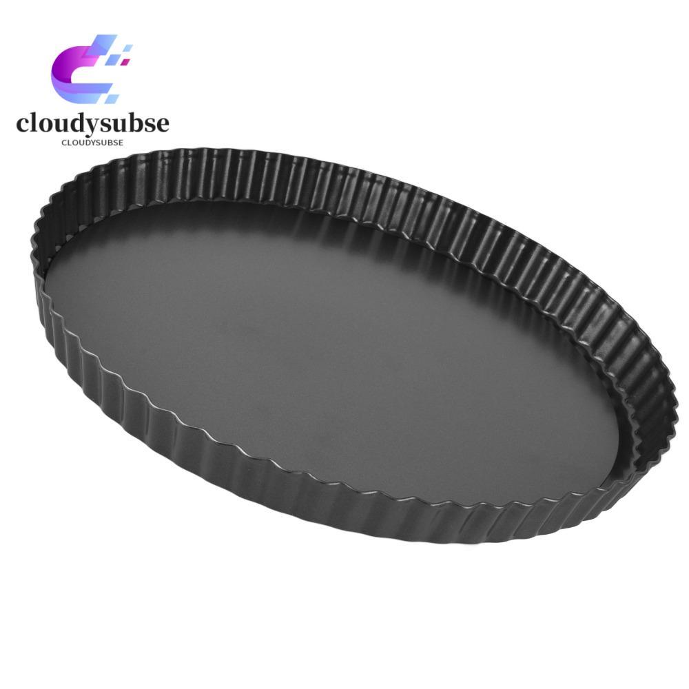 CLOUD Quiche Pan, Nonstick ที่ถอดออกได้ด้านล่าง Tart Pan, อเนกประสงค์ Easy Releas เหล็กคาร์บอนฐานหลว