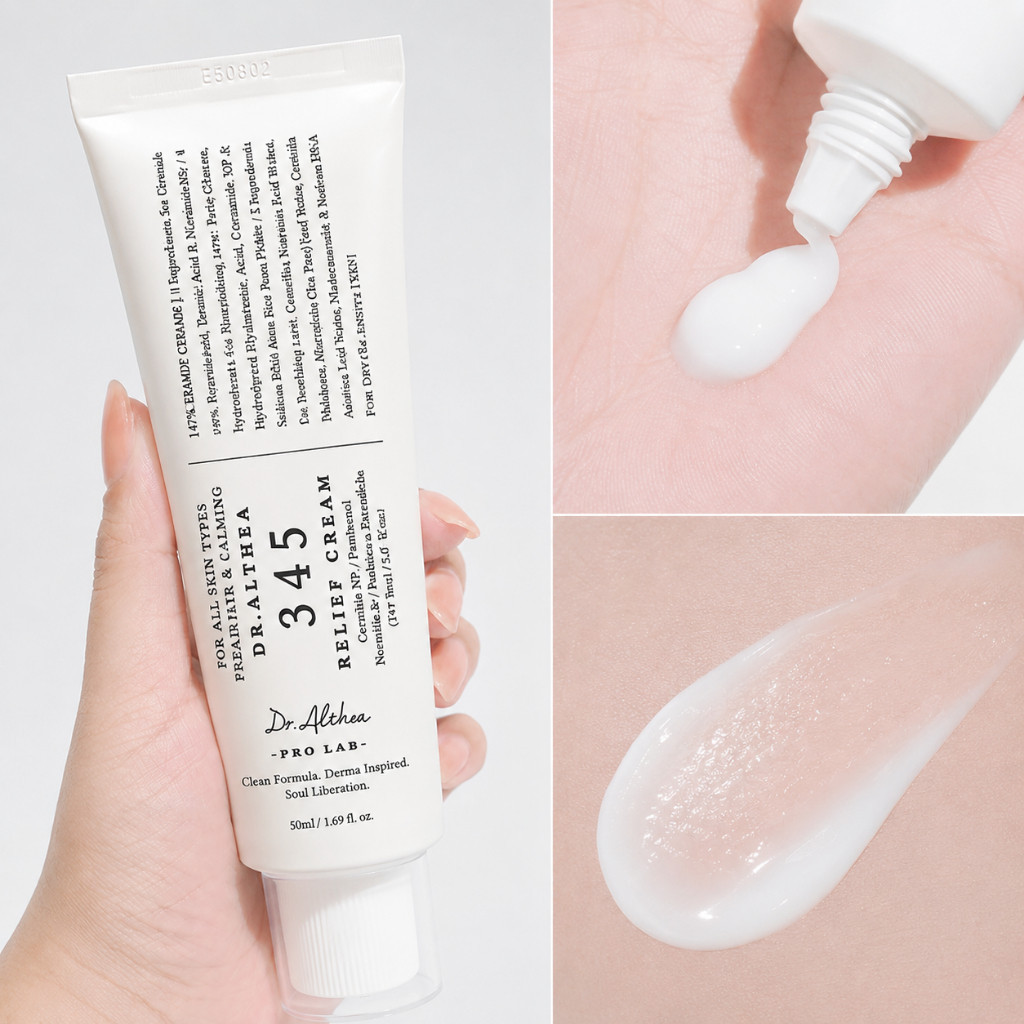 Dr.Althea 345 รีลีฟ ครีม |   Daily Face Moisturizer for Soothing Recovery and Blemish Care พร้อม PDRN & Niacinamide |   สกินแคร์วีแกนเกาหลีสําหรับทุกสภาพผิว