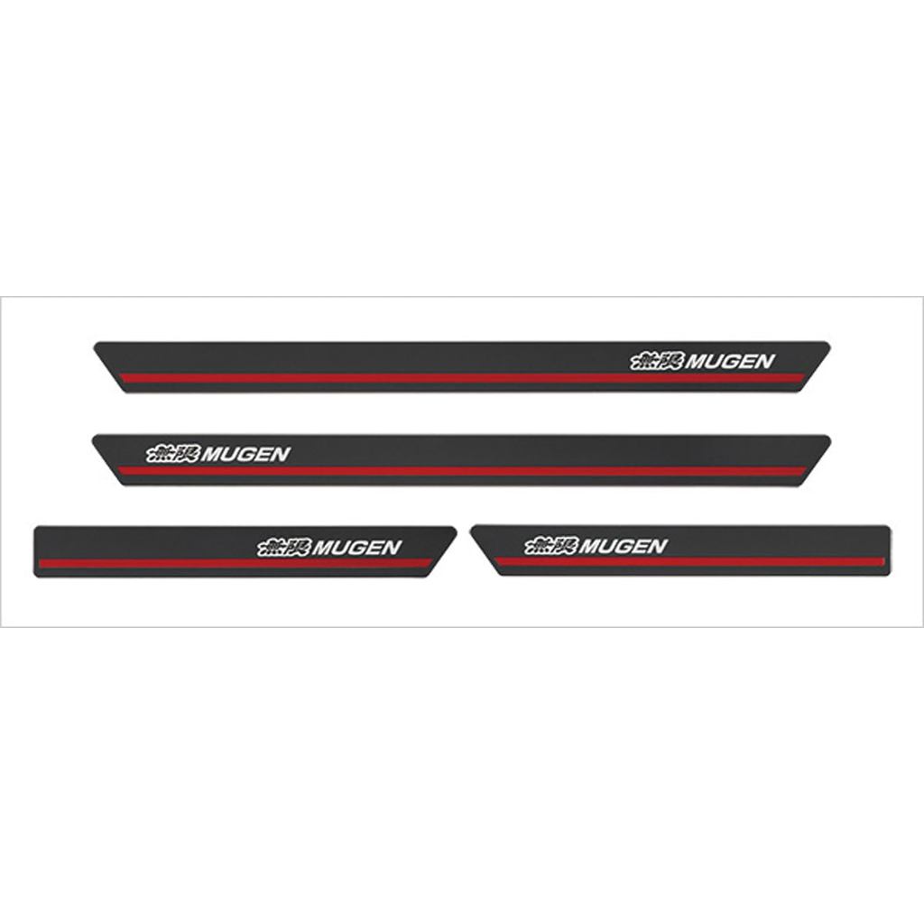 แผ่นกันรอยชายบันได (Scuff Plate) MUGEN (無限) แท้ สีดำ/แดง ตรงรุ่น สำหรับ Honda Civic (FL1/FL4) รหัส 8