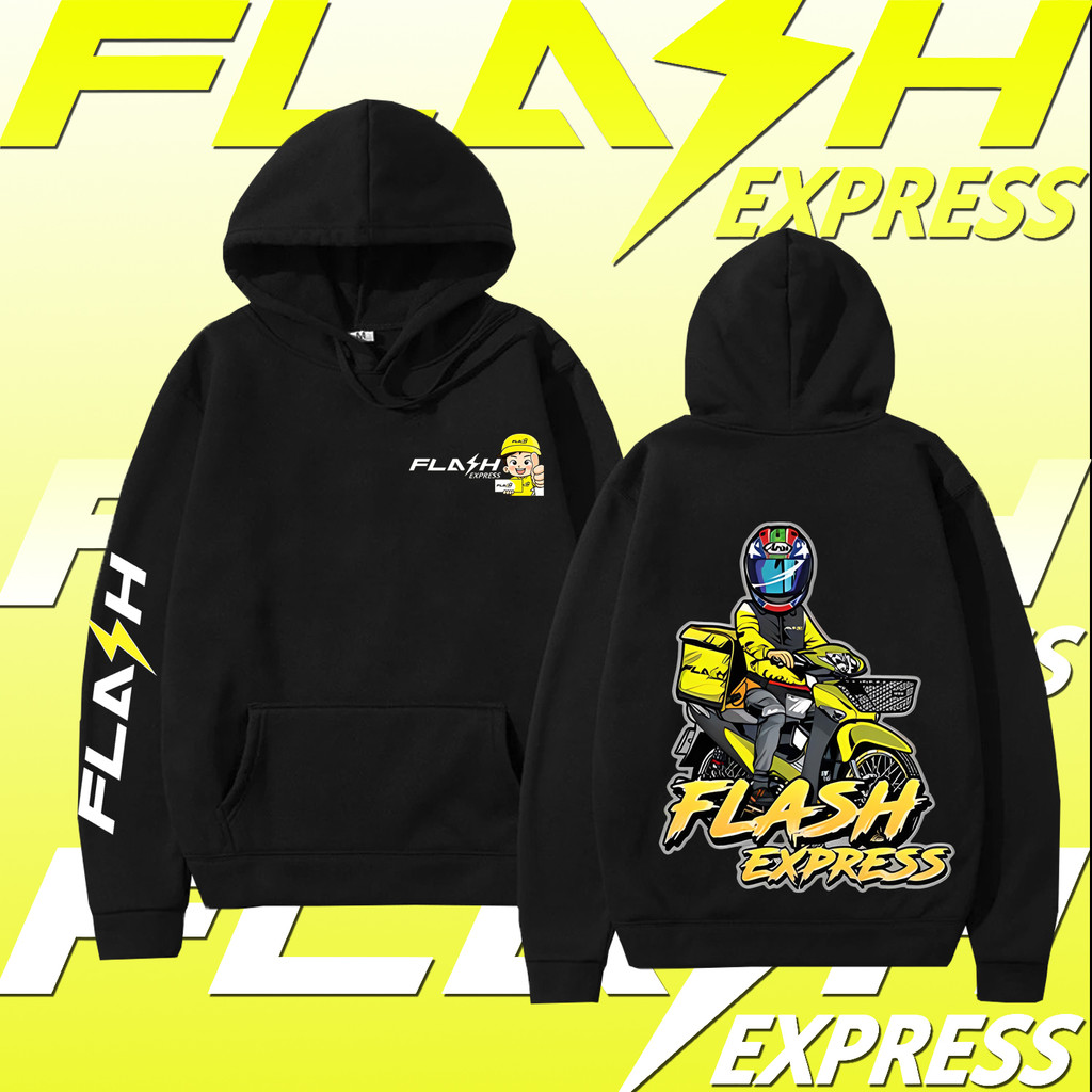 M-3XL เสื้อฮู้ดแขนยาว Flash Express เสื้อฮู้ดมีกระเป๋า