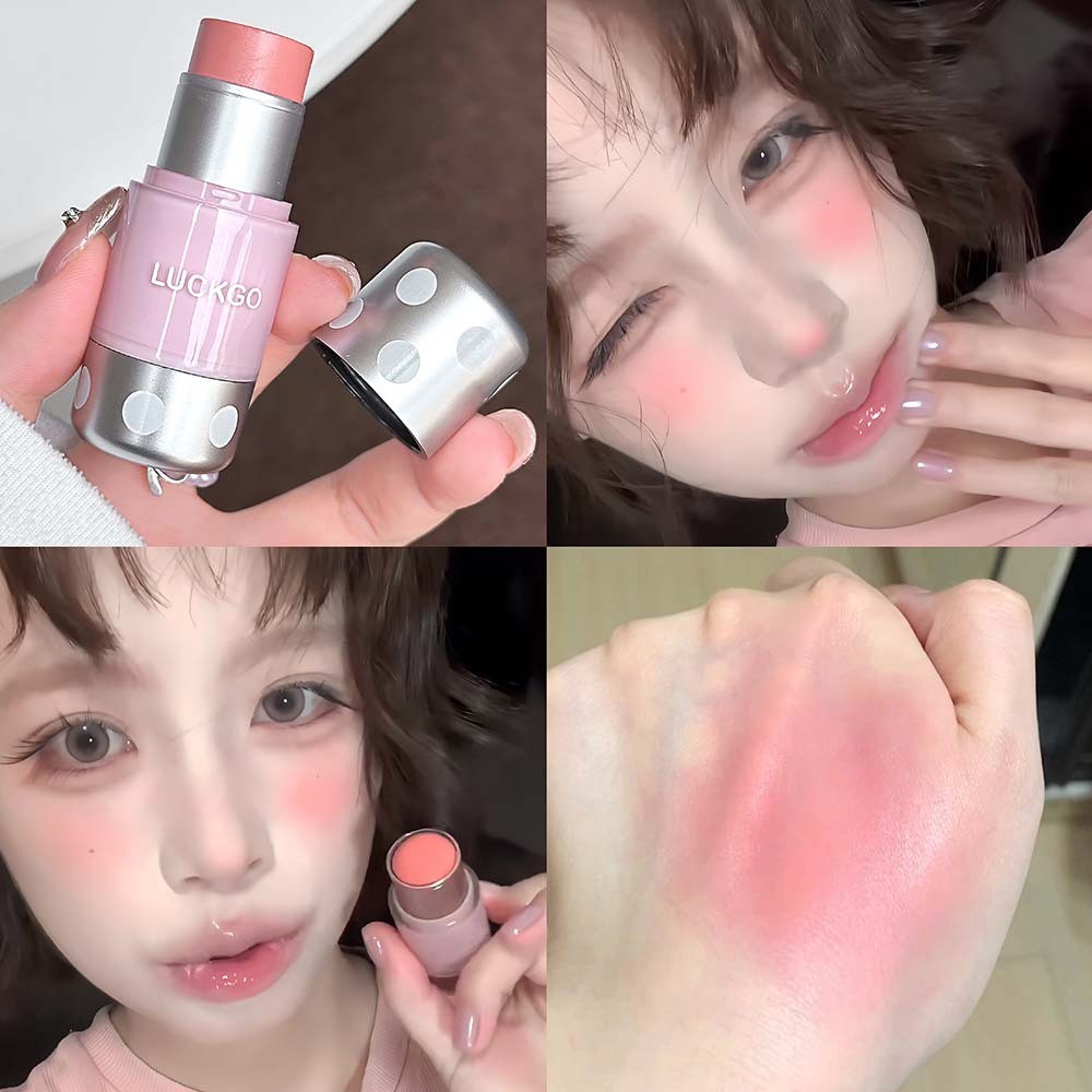 LUCKGO Vitality Polka Dot Blush Stick ง่ายต่อการสี Hold Makeup Blush