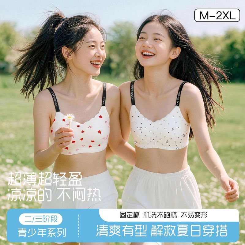 热线【3件装】12-22岁三阶段专用内衣女款少女文胸初高中生抹胸发育期26825 Hotline [3-piece set] 12-22 years old three-stage special u