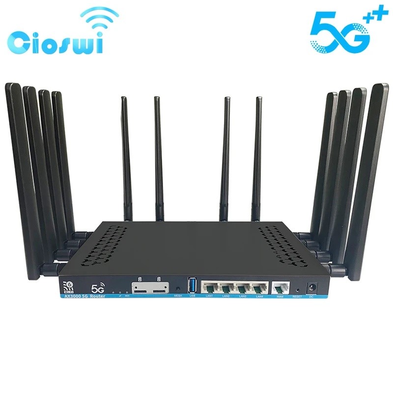 GXV1 Wifi-6 5G Router Dual SIM การ์ดตาข่าย 3000Mbps Openwrt DDR4 1GB 4 Gigabit LAN USB3.0 MU-MIMO 12