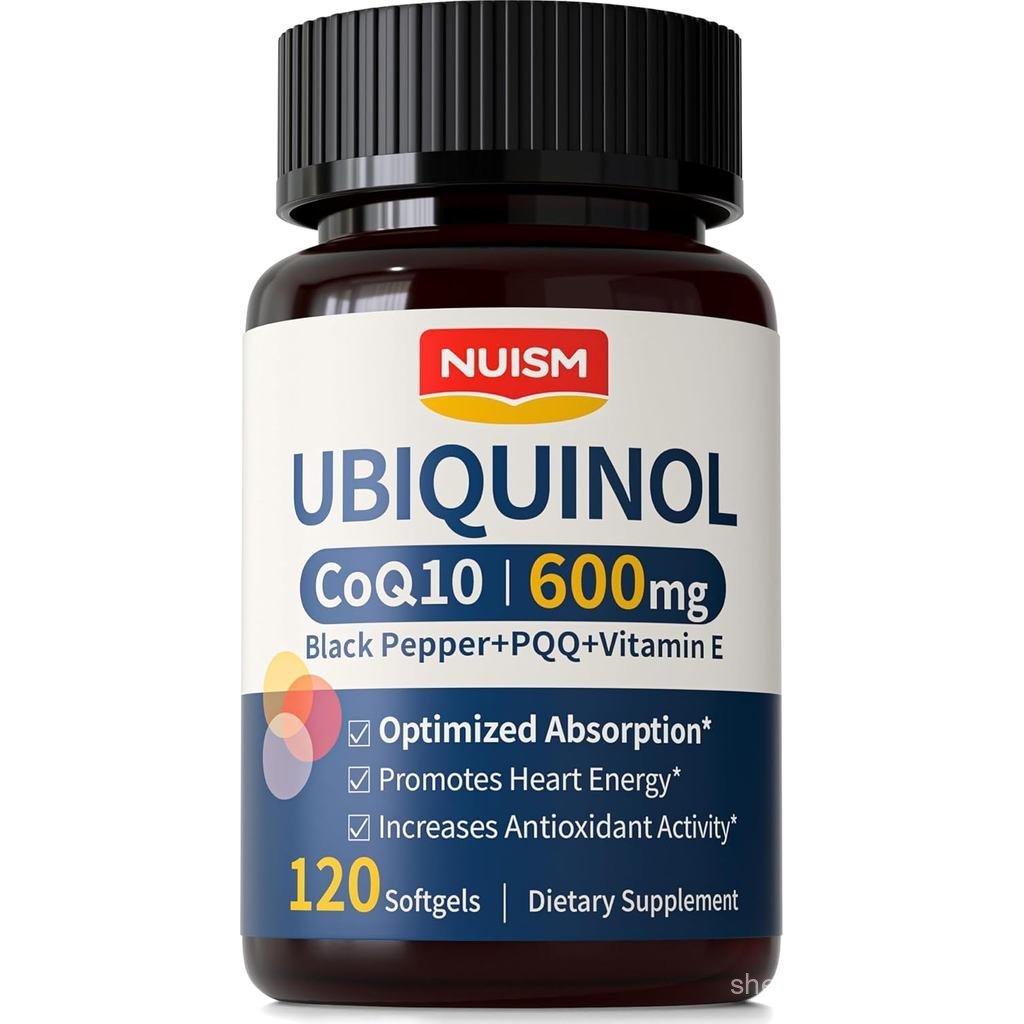 CoQ10 Ubiquinol 600mg Softgels, Coenzyme Co q 10 ขยายวิตามิน Pqq Black Pepper, การดูดซึมสูงสุด Cq10 