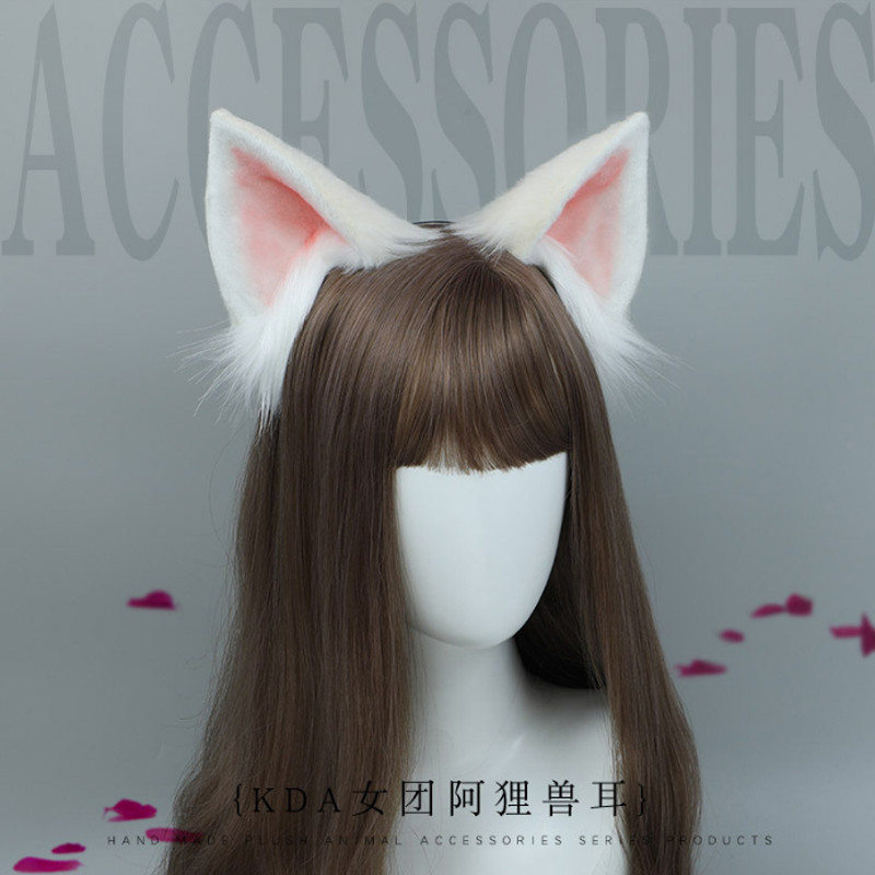 Influencer Hand-Made สัตว์หู Headwear คอสเพลย์ตกแต่งขนสัตว์ KDA สาว Group Ari สัตว์หูแถบคาดศีรษะ Fox