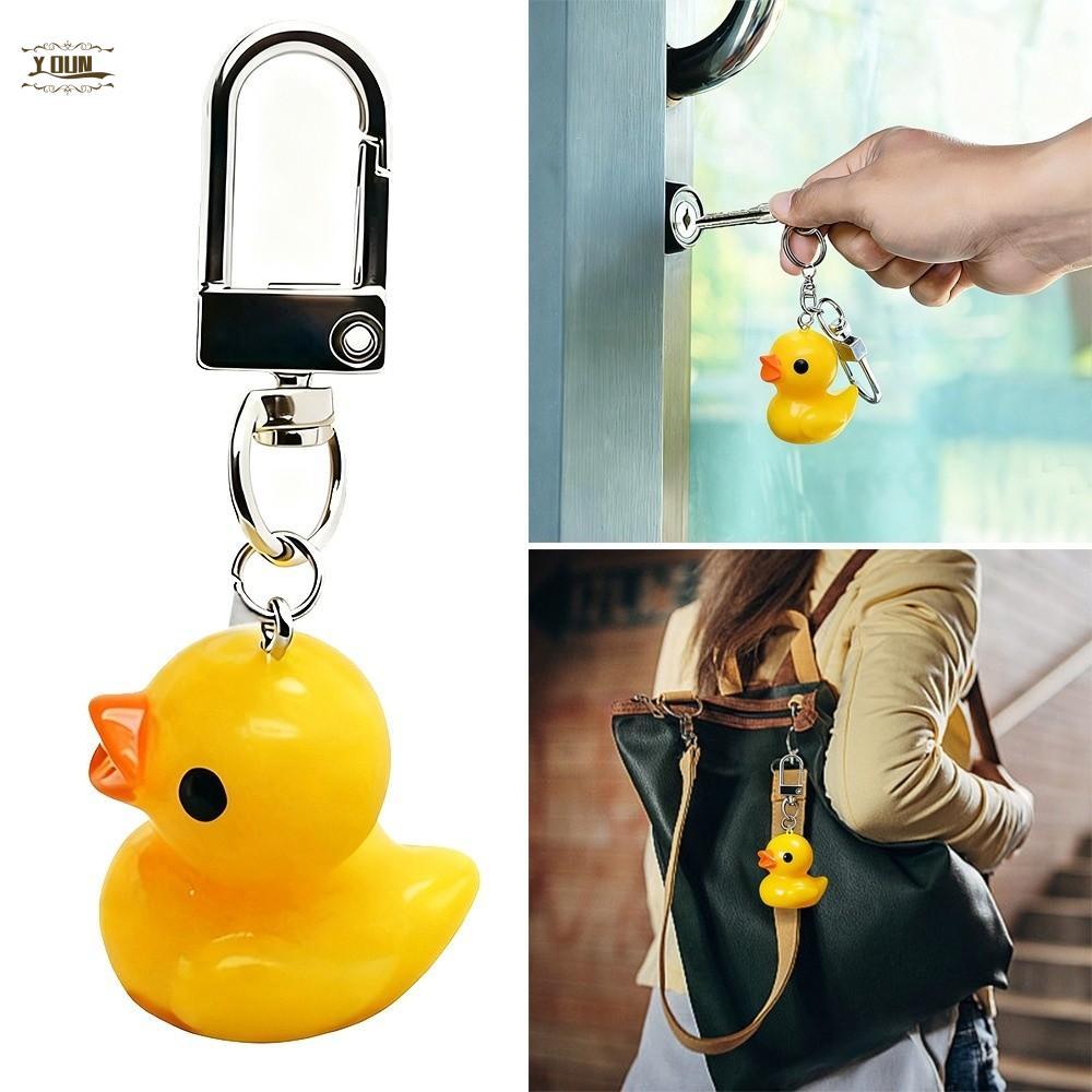IVEYOUNG 5 ชิ้น Mini Key Chain, Mini Duck Mini Doll Duck พวงกุญแจจี้, Creative Bag Accessories Littl