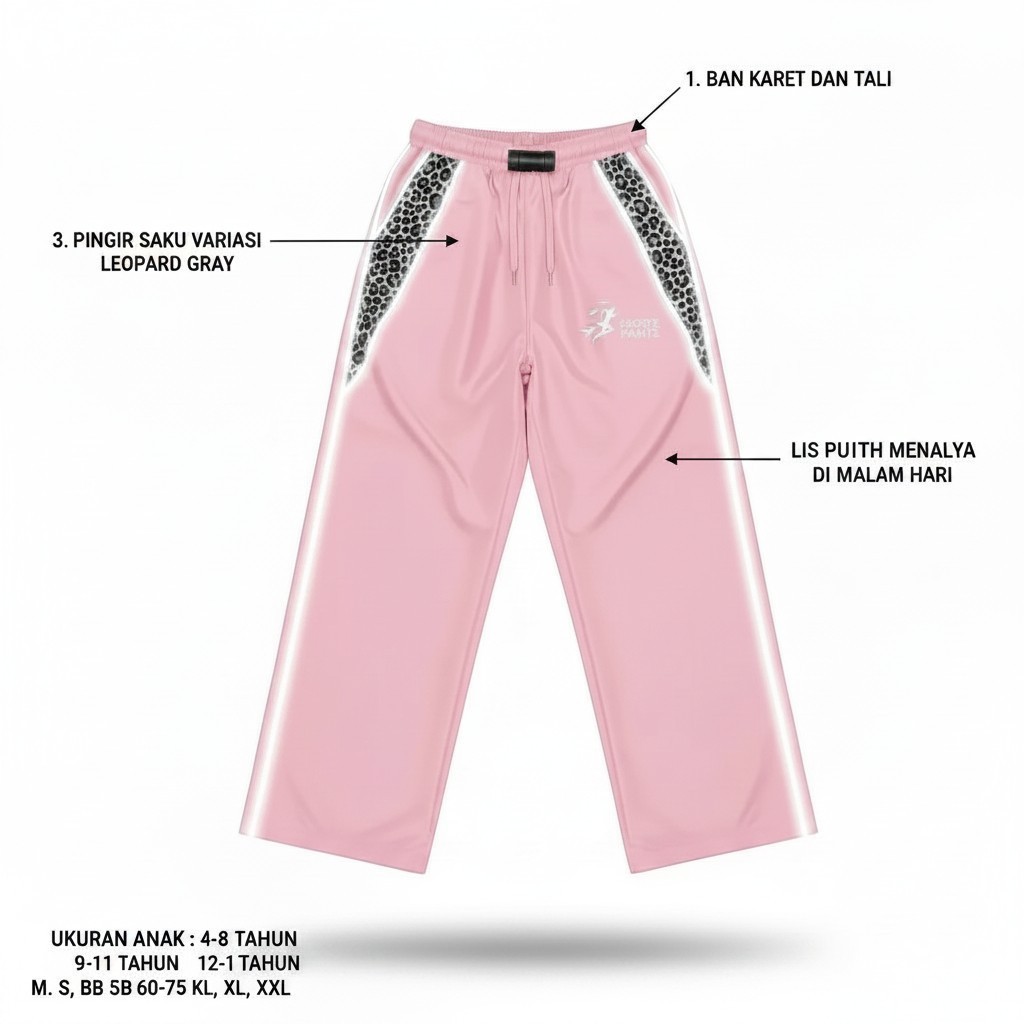 (LEOPARD) PANTS5SANUBARY.ID Leopard PANTS 1.1 Y2K BAGGY PANTS LEOPARD MOTIF / REFLECTIVE LIST PANTS 