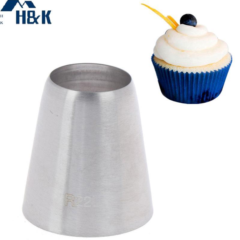 [H&K] R22L หัวฉีดตกแต่งปลายท่อกลม เคล็ดลับขนม เครื่องมือทําขนมเค้กฟองดอง {th}