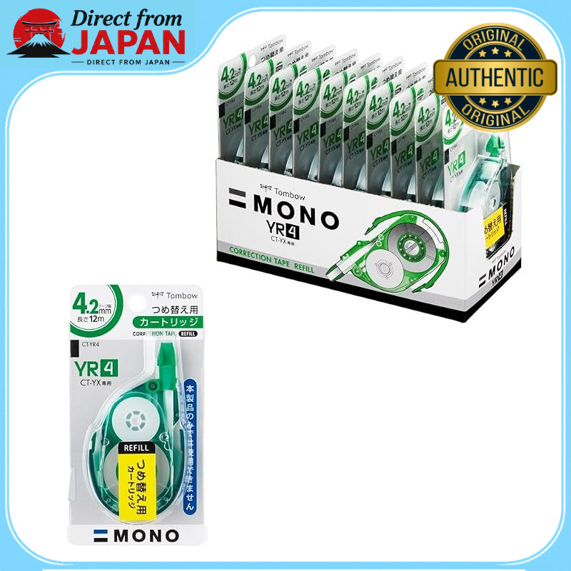 Tombow MONO YX Correction Tape Cartridge - 5mm, 4.2mm, and 6mm Refills (10-Pack)