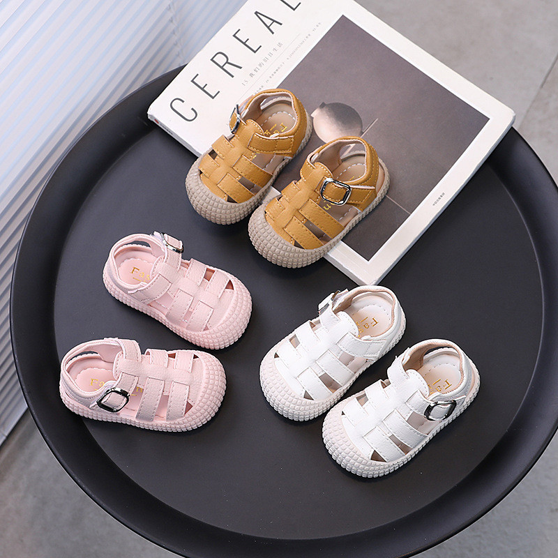 รองเท้าแตะเด็ก Soft-Soled รองเท้าเด็กวัยหัดเดิน Anti-Kick Toe Shoes