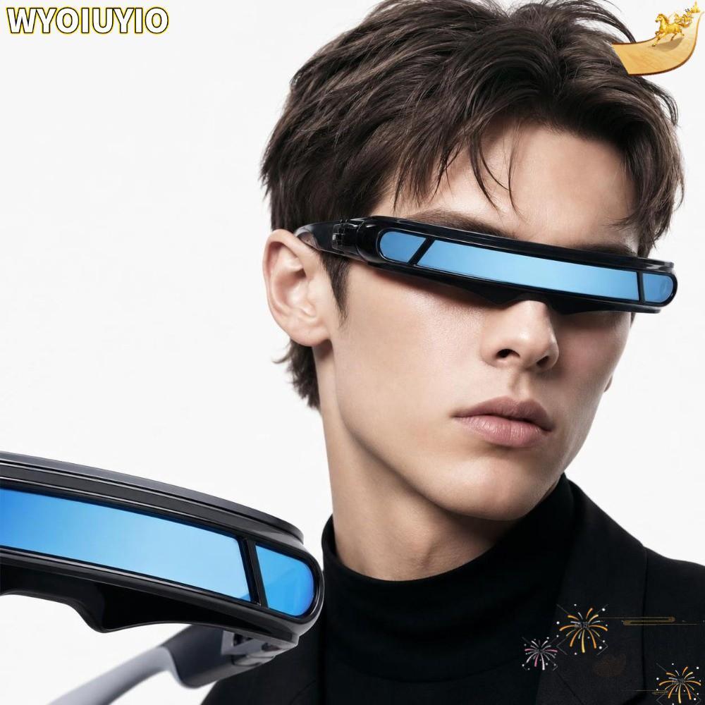 WYOIUYIO แว่นกันแดด Cyberpunk แว่นกันแดดพังก์แห่งอนาคตเฉพาะแฟชั่น UV400 Protection แว่นกันแดดคอสเพลย