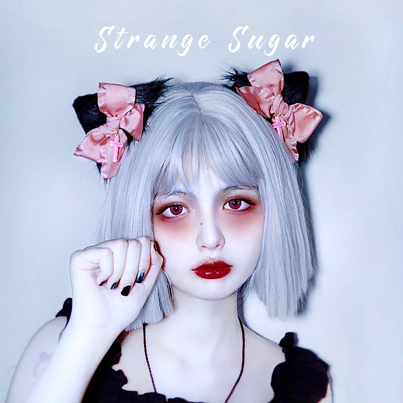 Monster Candy Accessories Collection Original Handmade Animal Ears Cat Ear Hair Clip Dark Black loli