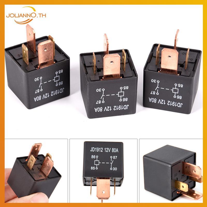 Joliann0 กันน้ํา Heavy Duty รีเลย์ 4Pin DC 24V 12V 80A JD1912 ยานยนต์รีเลย์ th