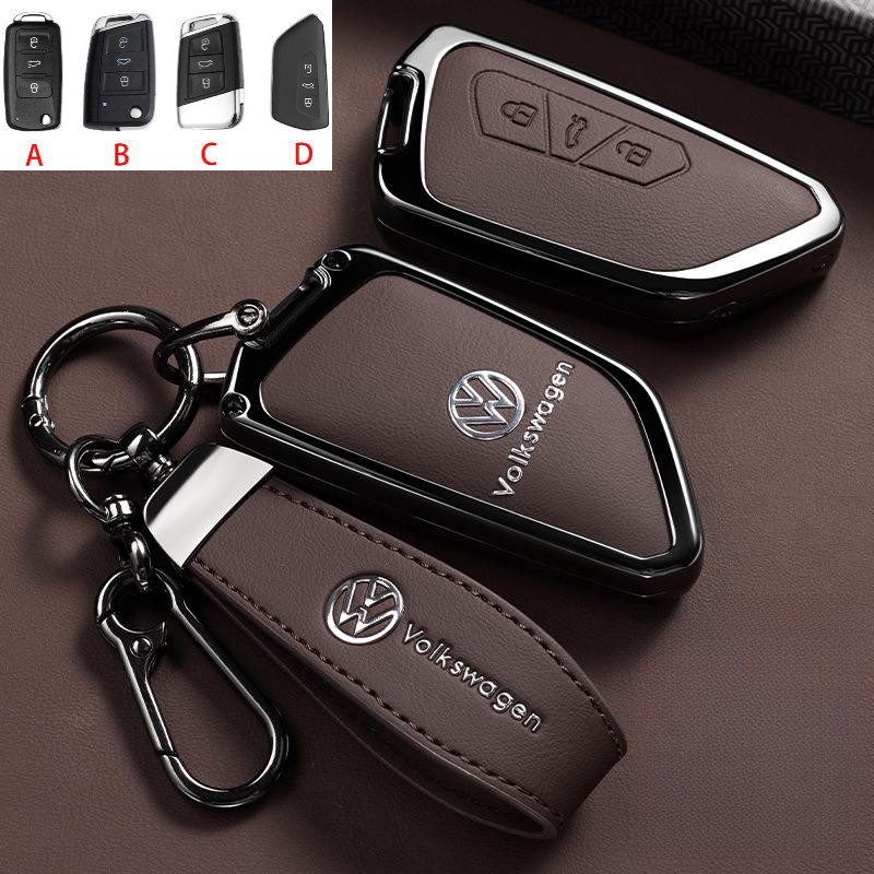 ฝาครอบกุญแจรีโมทโลหะ Key Fob Shell พวงกุญแจสําหรับ Volkswagen Lavida Polo Tiguan l Discovery Song Te