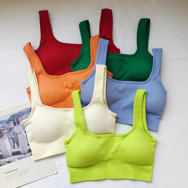 sport bra sport bar ผู้หญิง U-Shaped สวยกลับสวมใส่ด้านนอกยืดหยุ่นวิ่งดูดซับเหงื่อ