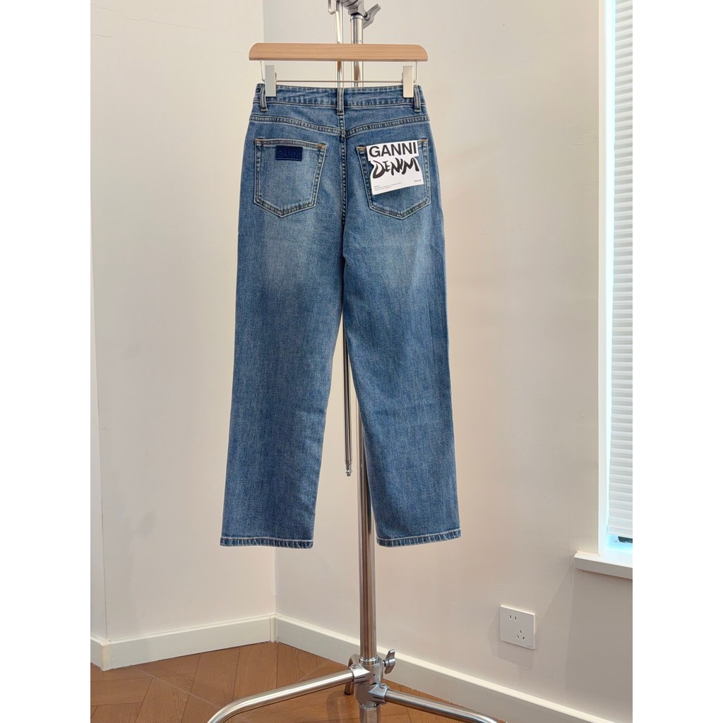 [SR-STUDIO] GA Straight Blue Cropped Jeans Slimmer Look Jeans 67B9