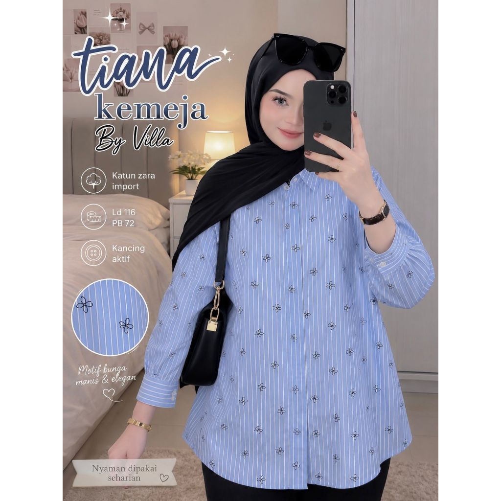 0209 TIANA KEMEJA by ViLLa DAILY WEAR ORIGINAL BRAND SOLO