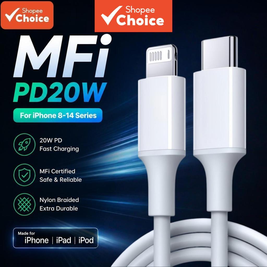 สายชาร์จ USB-C ต่อ Li ได้รับรอง MFi กําลังไฟ 20W สําหรับ iPhone 14 Pro Max 13 12 11 XS XR X 8 7 6 และ iPad