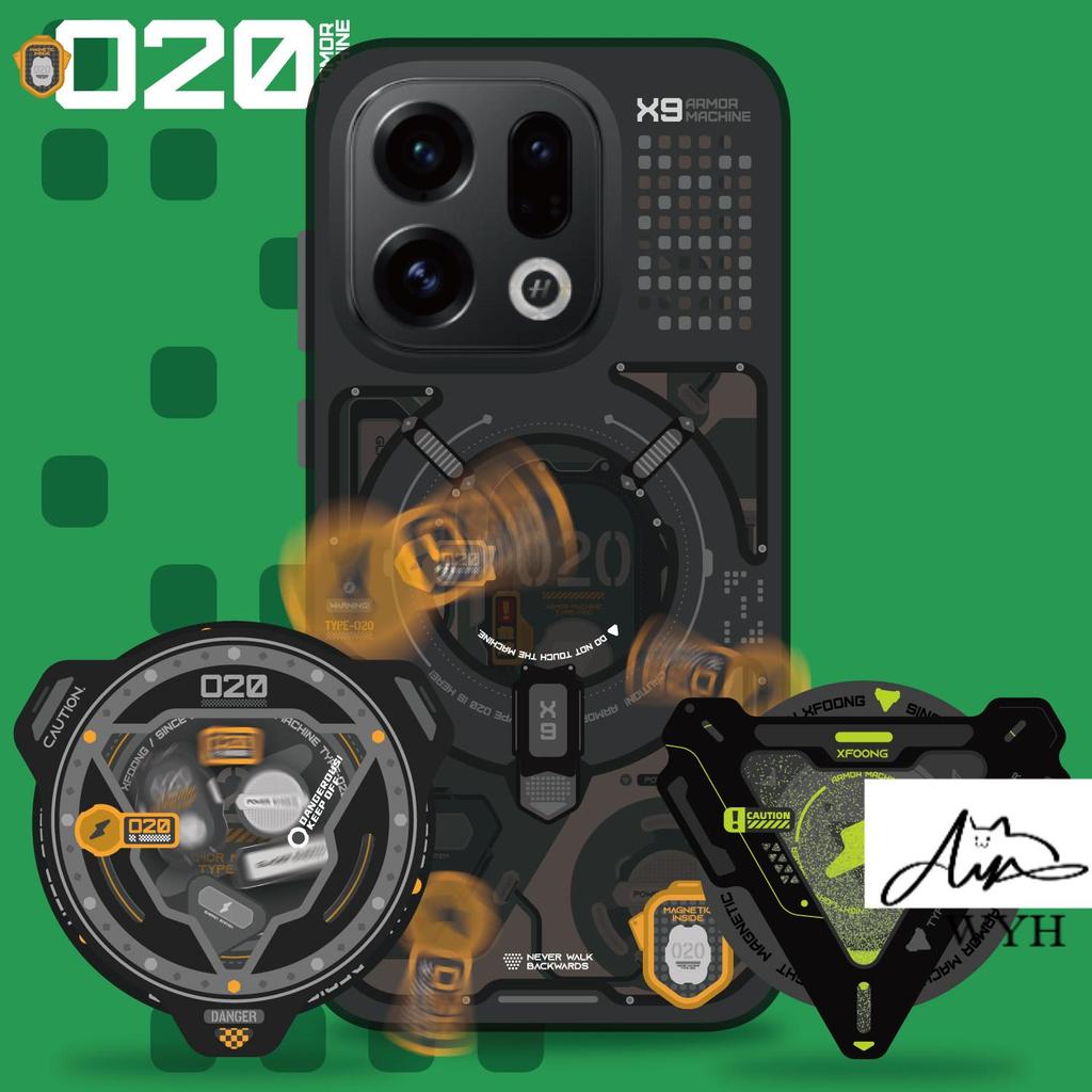 XFOONG ต้นฉบับ|Mecha O20 Blackened oppo x9 ultra x9pro x8 ultra เคสโทรศัพท์แม่เหล็กป้องกัน tpu Soft 