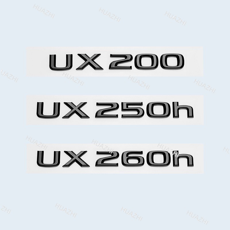 สีดําเงา 3D ABS รถ Trunk Letter สติกเกอร์สัญลักษณ์สําหรับ Lexus UX UX200 UX250h UX260h HYBRID ด้านหล