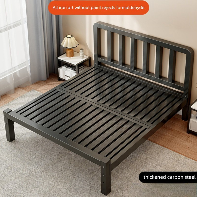 Modern 1.8m Iron Bed Simple Double Stainless Steel Iron Bed Reinforced Thickened 1.5 Single Bed Iron