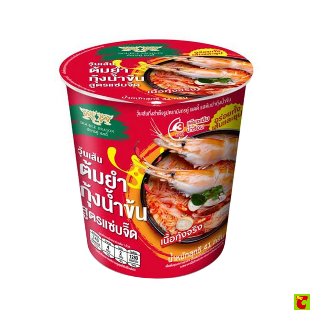 มังกรคู่ วุ้นเส้นต้มยำกุ้งน้ำข้น 41 ก.