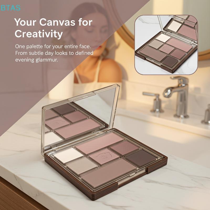 BT 7 Color Matte Neutral All In One Makeup Palette Long Lasting Portable Size for Travel Daily Makeu