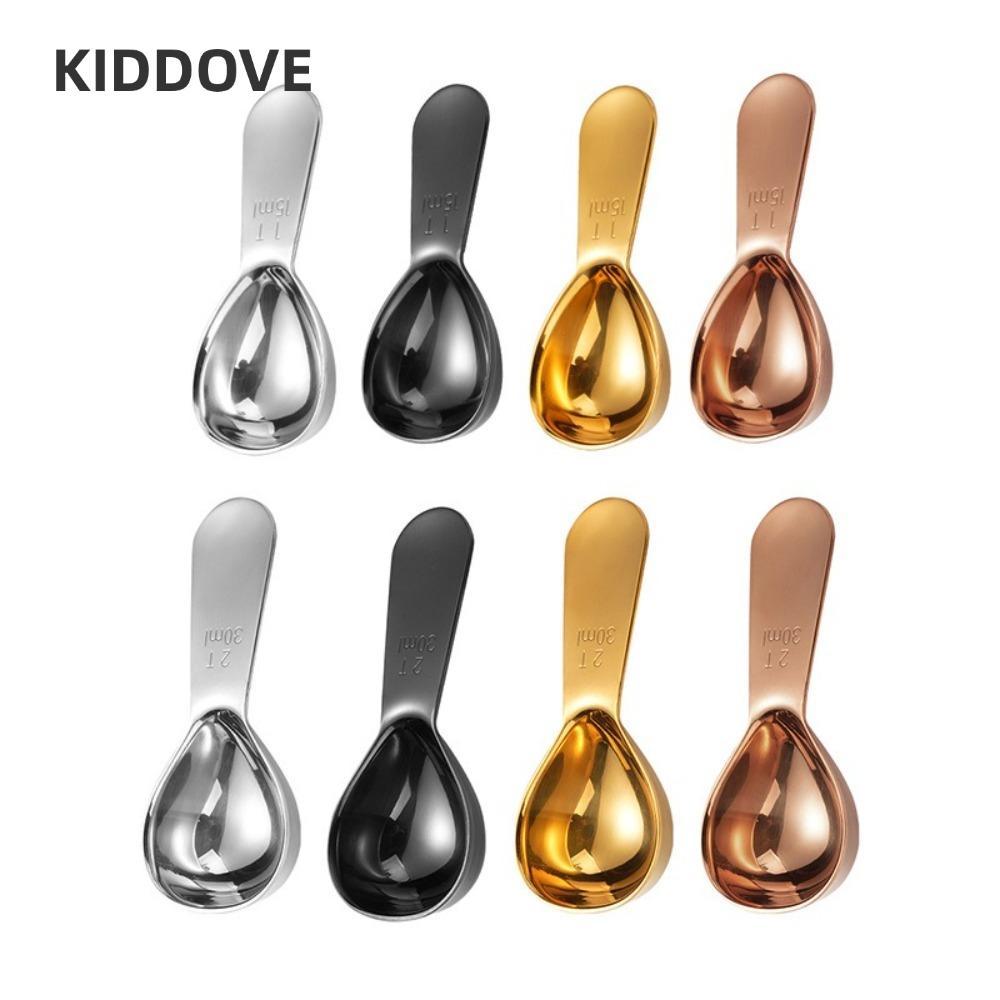 KIDDOVE ช้อนตวงเมล็ดกาแฟ, สแตนเลส 15/30 มล. ที่ตักกาแฟ, ทนทาน 1 Tbsp หรือ 2 Tbsp ผง Scoop Bar Bar Ba