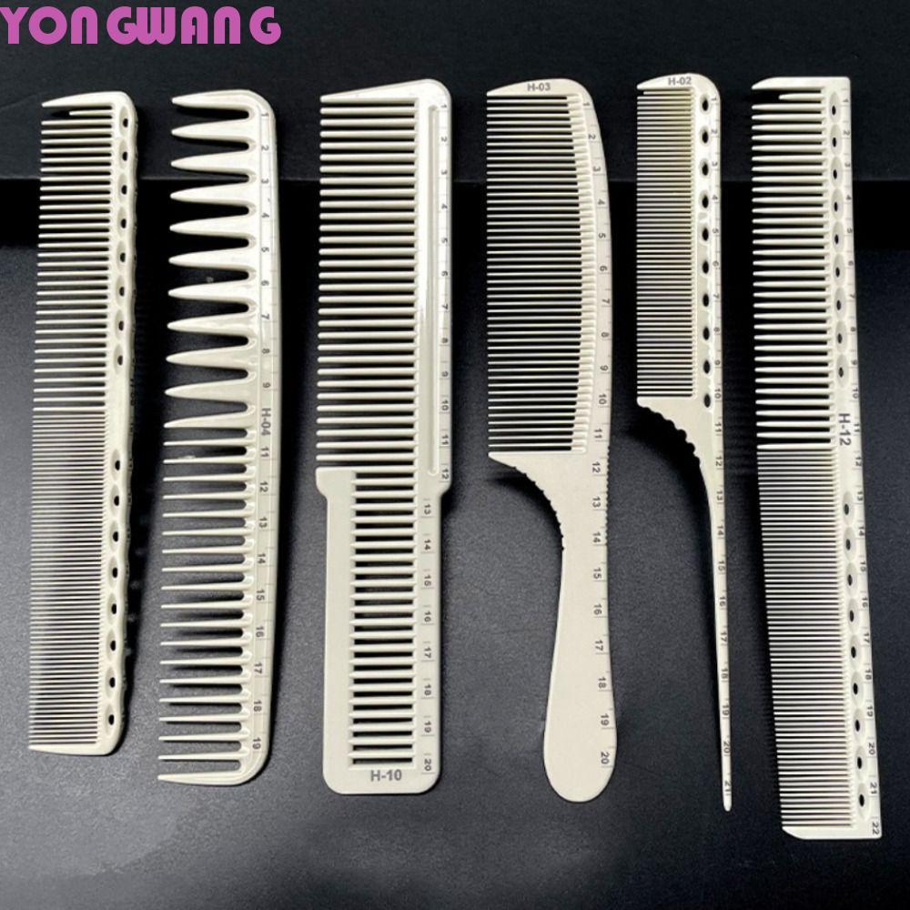 YONGWANG66HR หวีตัดผม,สองด้าน Professional Laser Scale หวีผม,เครื่องมือจัดแต่งทรงผมตัดผมลื่น Handle 