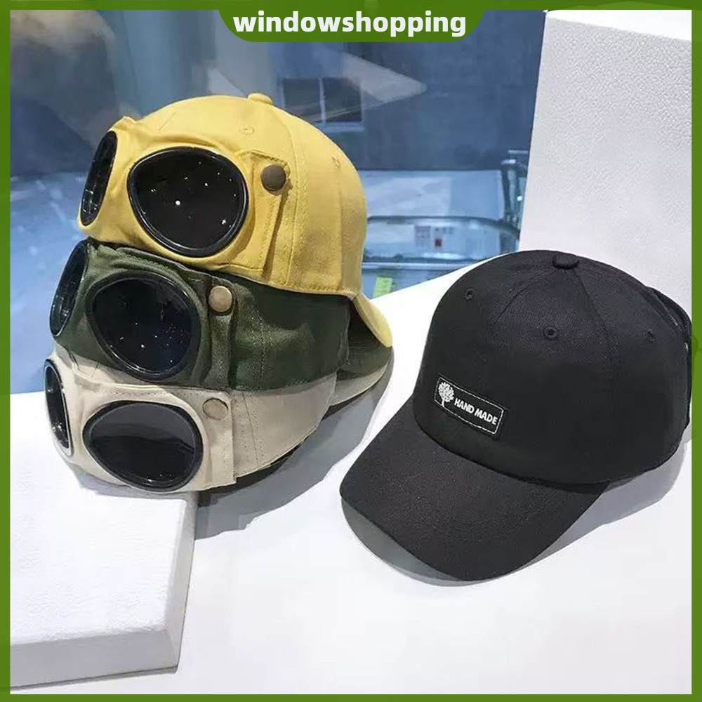 Vintage Aviator Goggles Hip Hop Cap Adjustable Snapback [windshopping.th]
