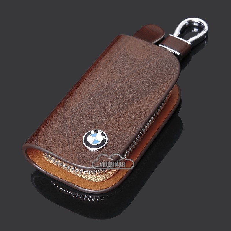 BMW อุปกรณ์เสริมหนังฝาครอบกุญแจรถพวงกุญแจพวงกุญแจกรณีป้องกันกุญแจซิปกระเป๋ากระเป๋าสตางค์ e90 e46 e30