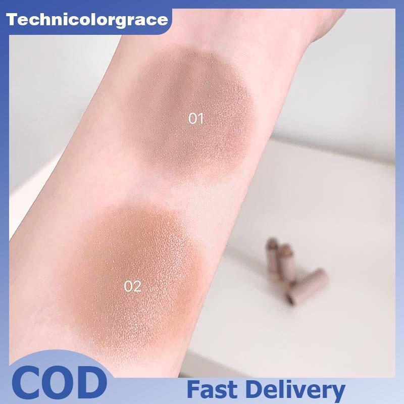 Technicolorgrace Moisturizing Matte คอนซีลเลอร์ Contour Stick Smooth Lasting สามมิติจมูก Shadow กันน