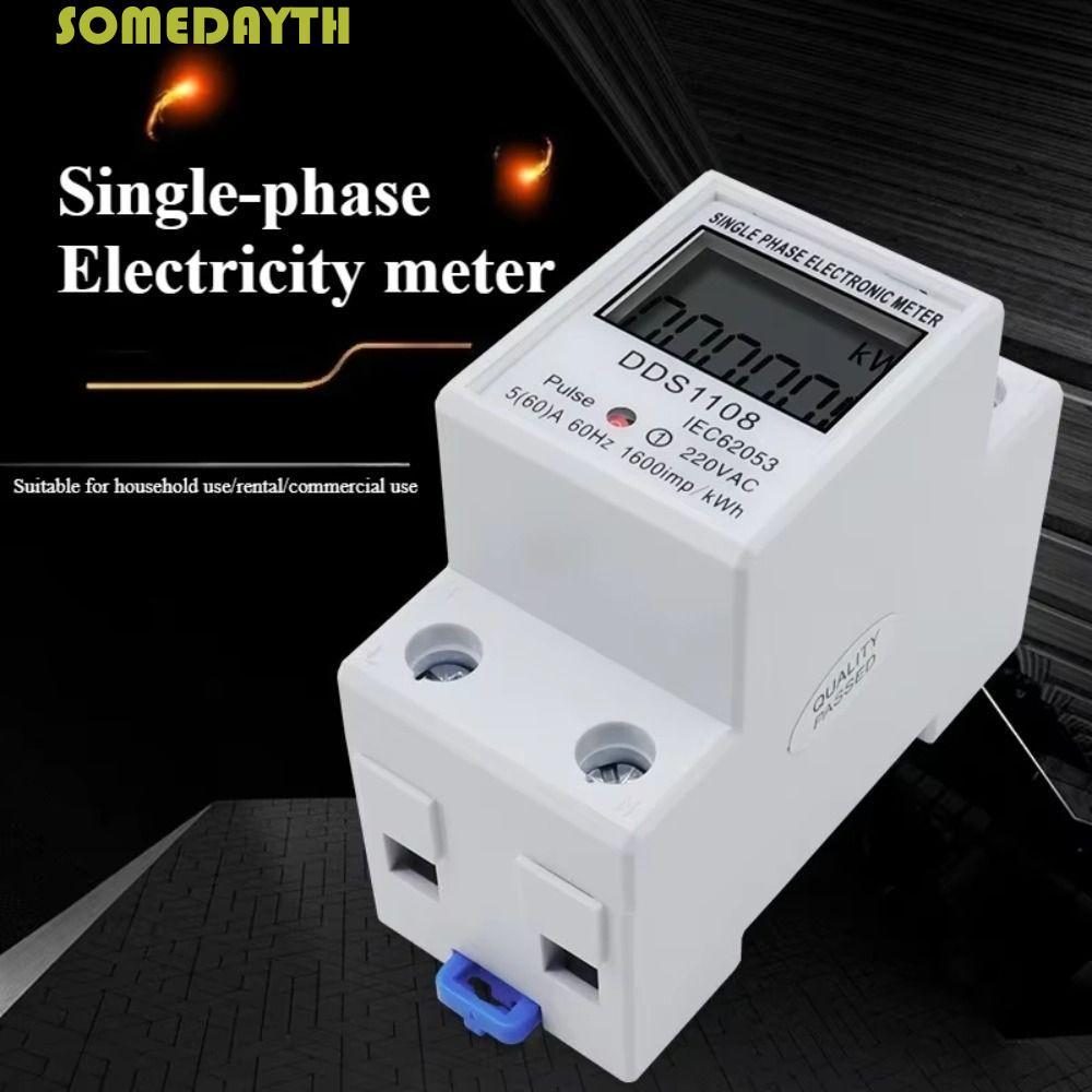 SOMEDAY Digital Watt-Hour Meter,ฟังก์ชั่นรีเซ็ตจอแสดงผล LCD Single Phase Electric Energy Meter,AC Sm