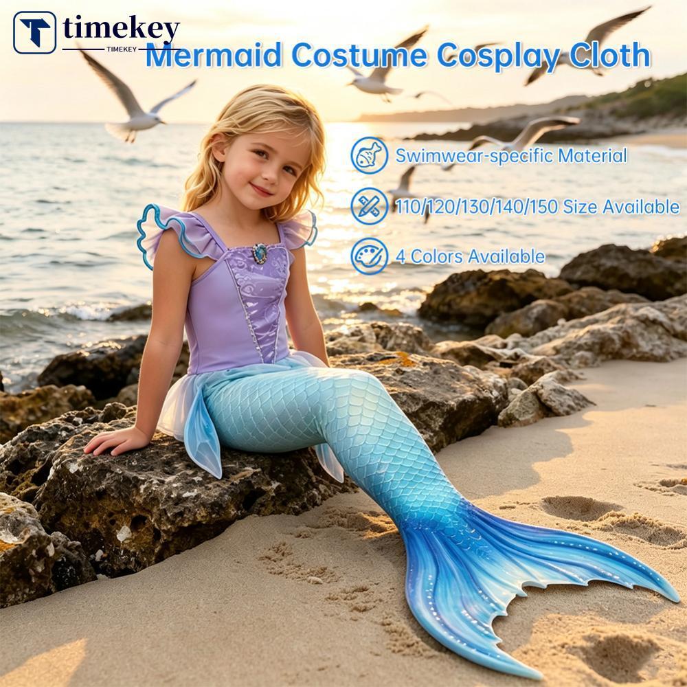 TIMEKEY เด็ก Mermaid คอสเพลย์ชุดว่ายน้ําสาว Beach Pool Party เครื่องแต่งกายว่ายน้ําชุดว่ายน้ํา Mono 