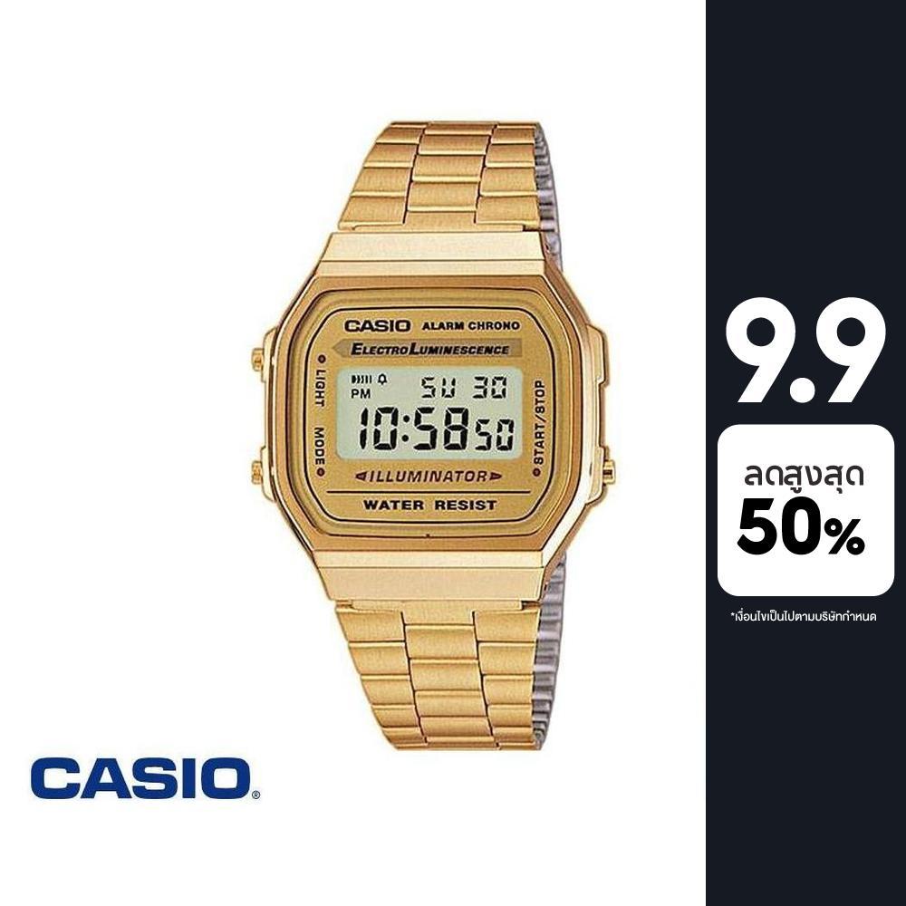 CASIO นาฬิกาข้อมือ CASIO รุ่น A-168WG-9WDF วัสดุเรซิ่น สีทอง