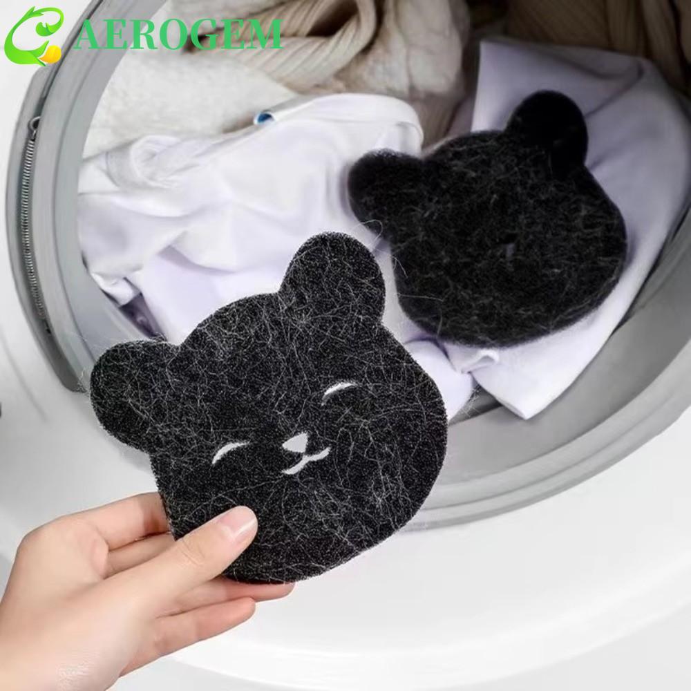 AEROEM 4 ชิ้น Pet Hair Remover, Bear Shape Reusable Laundry Ball, Fur Remover เปียกแห้งใช้ในครัวเรือ