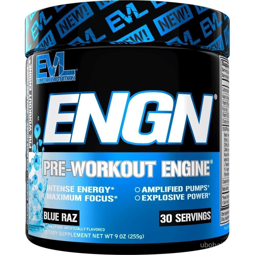 EVL ENGN Intense Pre Workout with Creatine 30 เสิร์ฟ Blue Raz | Energizing Pre Workout Powder สําหรั