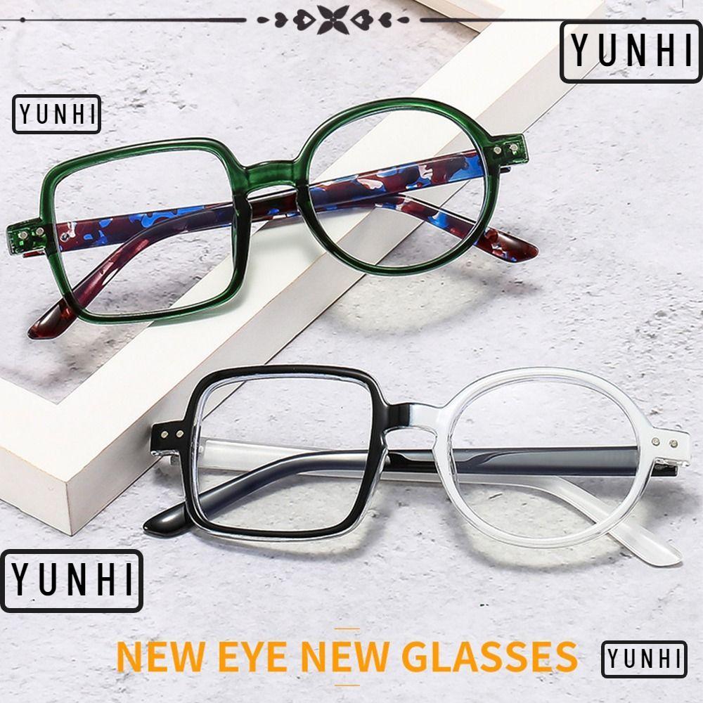 YUNHI Square Glasses Women Men Oversize Vision Care Optical Glasses