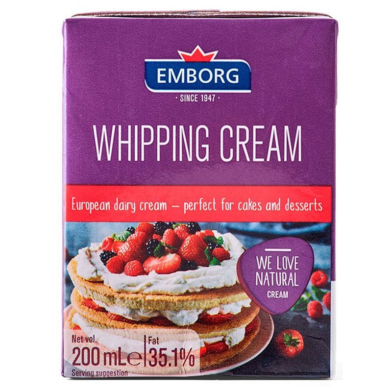 เอ็มบอร์คเดรี่วิปปิ้งครีม 200มล. Emborg Dairy Whipping Cream 200ml.