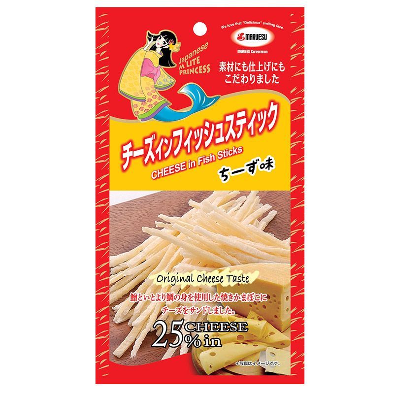 มารุอิสุปลาเส้นแซนวิชสอดไส้ชีสรสดั้งเดิม 20กรัม Maruseu Fish Bar Original Sandwich Filling Cheese 20g.