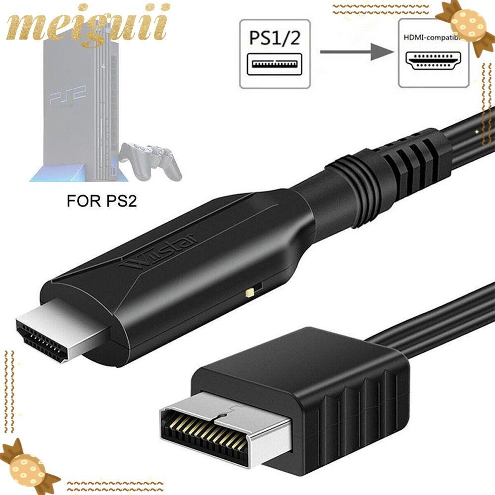 MEIGUII PS2 เป็นอะแดปเตอร์ HDMI PC HDTV สาย HDMI HD Converter PS2/PS1 ถึง HDMI