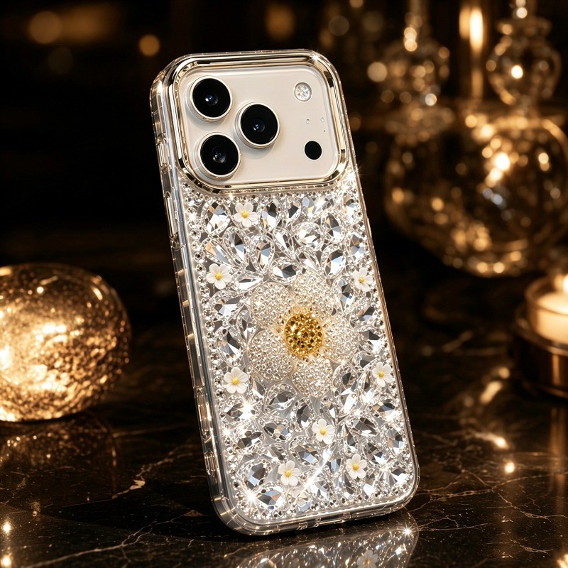 Rhinestone ดอกไม้ Bud สําหรับ Samsung Galaxy S26 S25 S24 S23 S22 S21 Plus S20 FE หมายเหตุ 20 Ultra E
