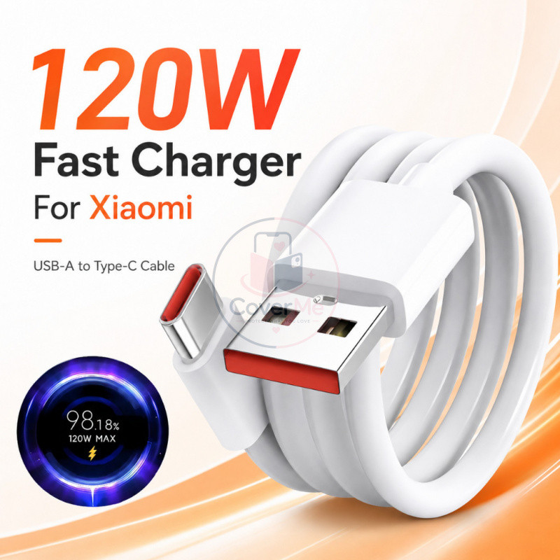 สําหรับ Xiaomi 120W 6A ประเภท C Fast Turbo สายชาร์จสําหรับ Xiaomi 17 15 14 12 11 10 9 Redmi หมายเหตุ