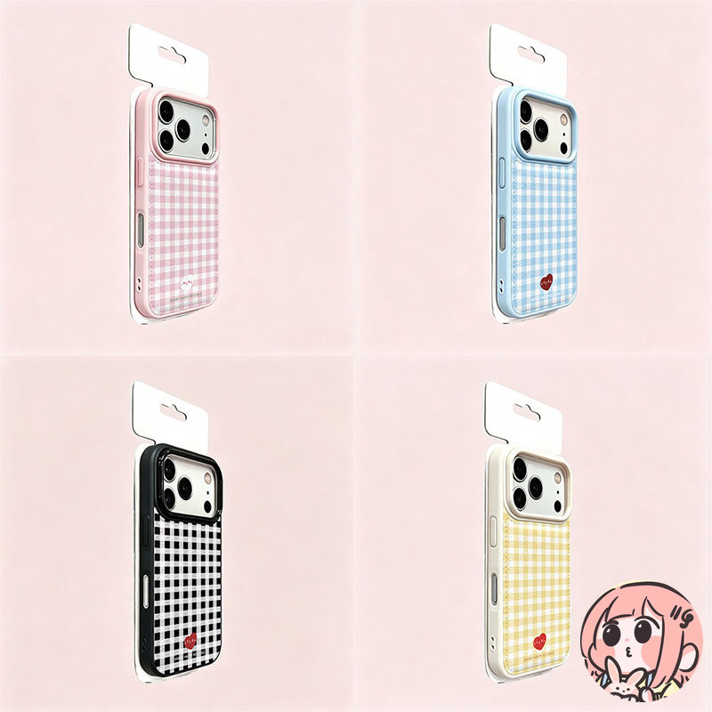 เคสไอโฟน18 เคสรูใหญ่นูน ลายตารางหัวใจ กันกระแทก สำหรับIPhone 17 18 15 16 11 AIR XR 13 12 14 Pro Max 7 16 15 8 Plus X SE