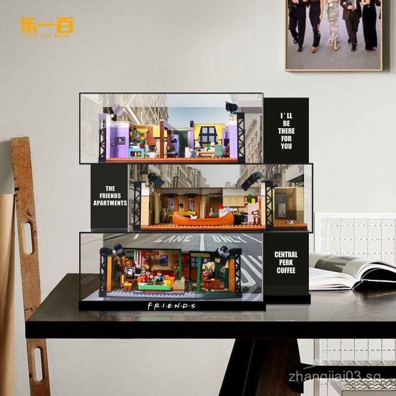 LYB ที่ใช้งานได้ Lego10292/21319Friends Apartment Display Box อะคริลิคใส TwoinOne กล่องเก็บของ