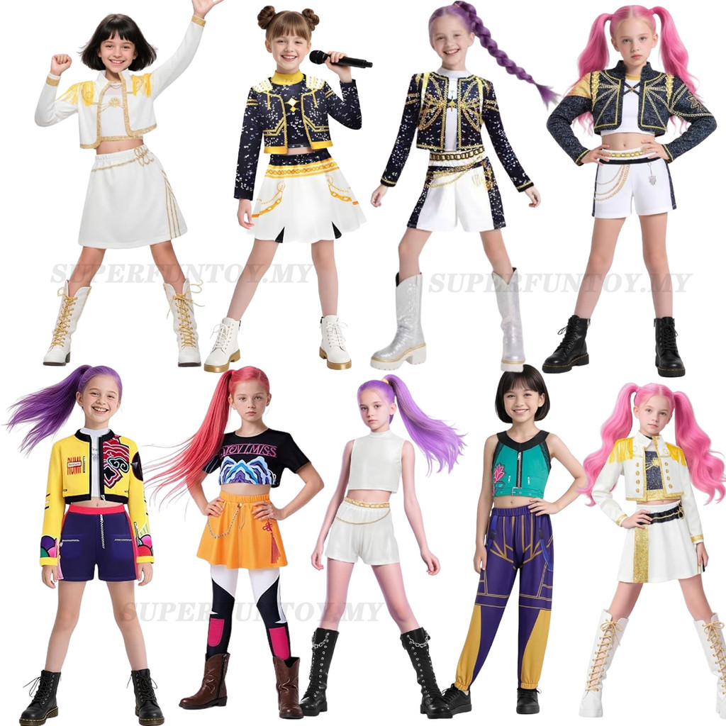 2025 ใหม่ DEMON เครื่องแต่งกายคอสเพลย์ KPOP HUNTERS RUMI ZOEY MIRA เครื่องแบบสาว K-Pop นักร้องเวทีบทบาทเล่นชุดเด็กวัยหัดเดินฮาโลวีนเครื่องแต่งกายเสื้อ